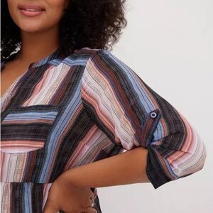 Torrid EmmaMulticolor Striped Blouse Tunic